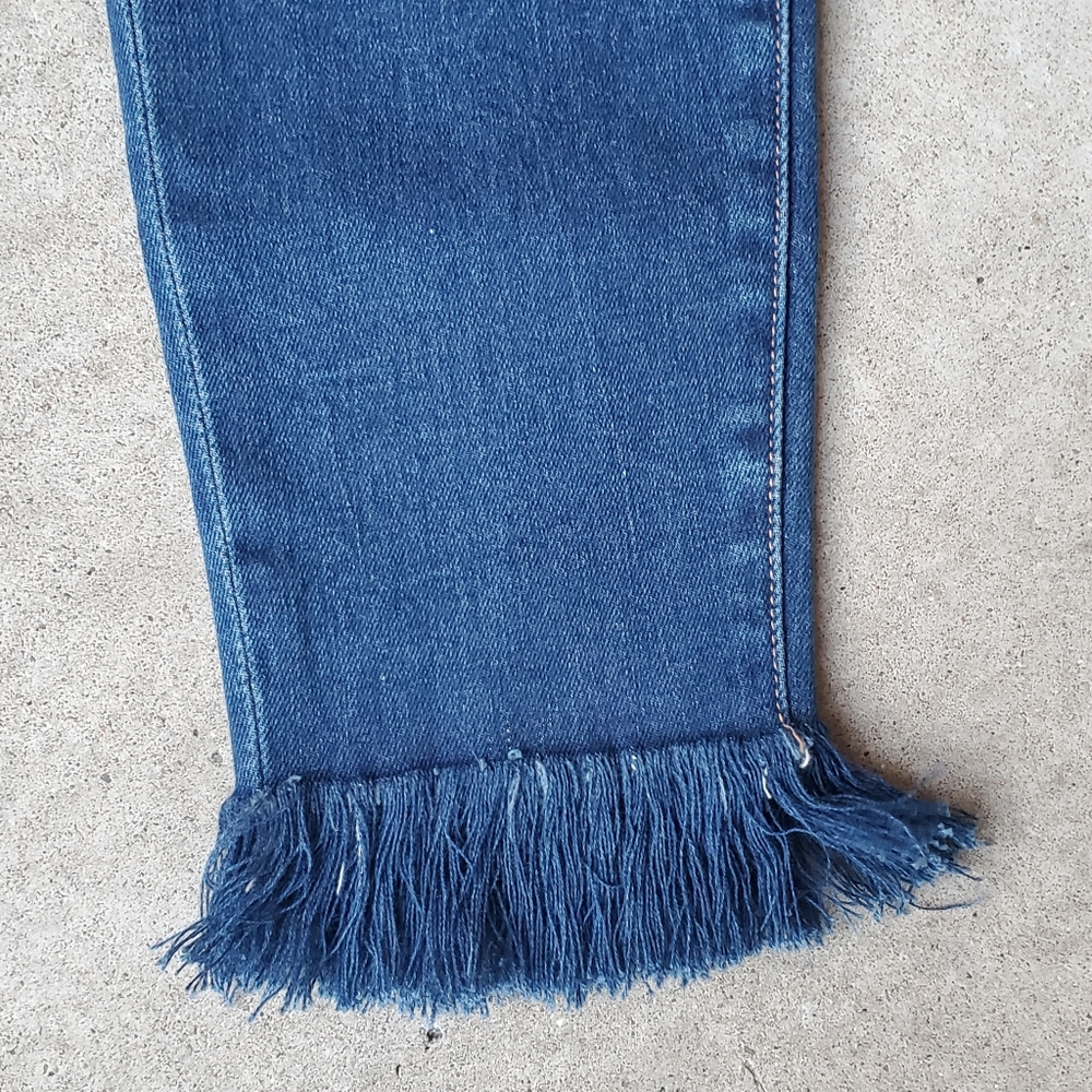 NWOT Frame Denim 30 Boho Western Rodeo Mid Rise Le Flare Kick Flare Fray Jeans - Picture 12 of 16